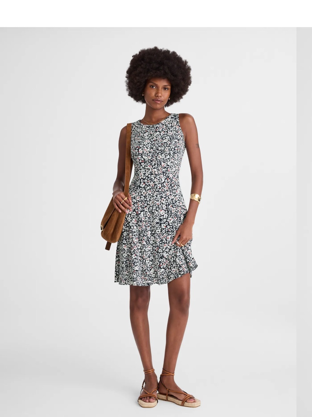 Madewell Button-Front Boatneck Mini Dress in Floral